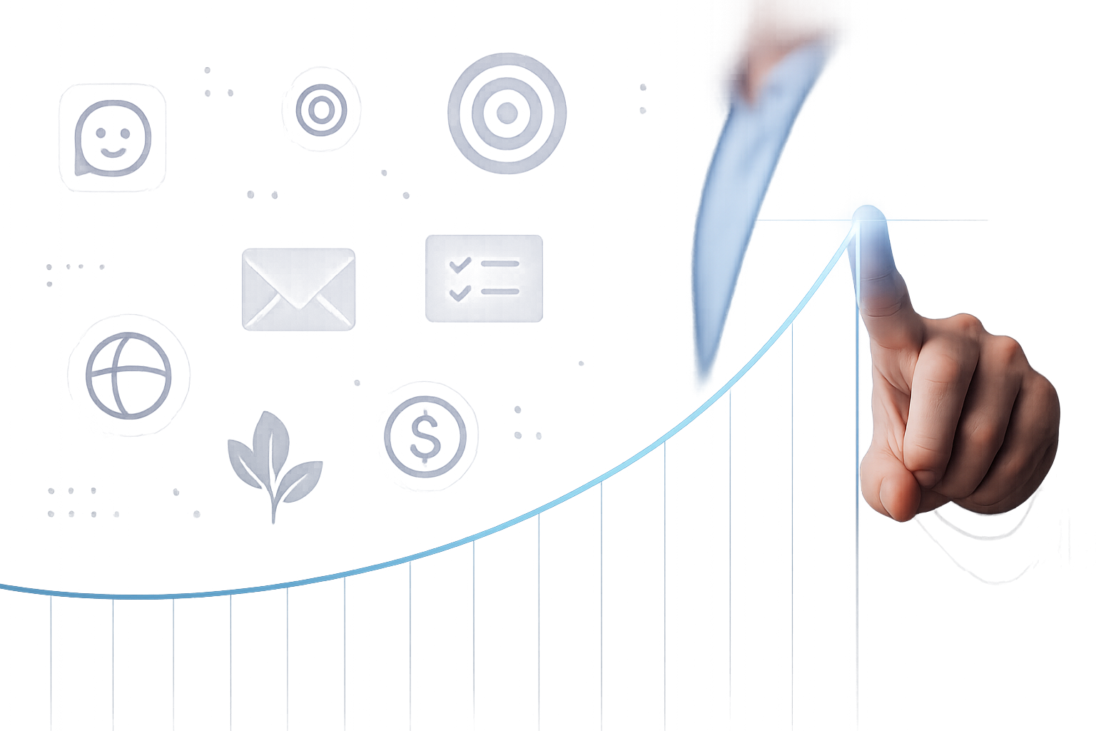 Business growth analytics and professional consulting visualization